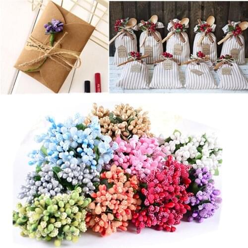 144pcs Mulberry Party Artificial Flowers Stamen Wire Stem/Marriage Leaves Stamen Wedding Box Decoration Home Decor Scrapbook DIY
