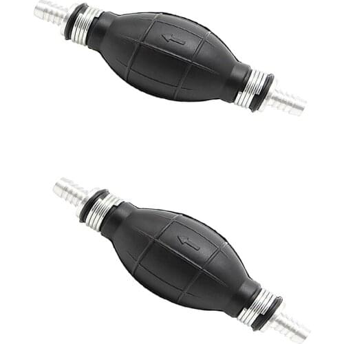 2 x Bulb Type Rubber Fuel Transfer Vacuum Fuel Line Hand Primer Pump For Marine Boat 6mm & 8mm