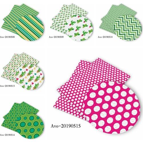 50*150cm New Dot Cactus Cartoon Pattern Printed Leather Polyster Cotton Liverpool Bullet Fabric for DIY Handmade By Yards