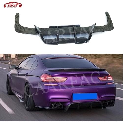 Carbon Fiber/FRP black Rear Diffuser Spoiler for BMW 6 Series F06 F12 F13 M6 M Sport 2013-2016 V Style Protector