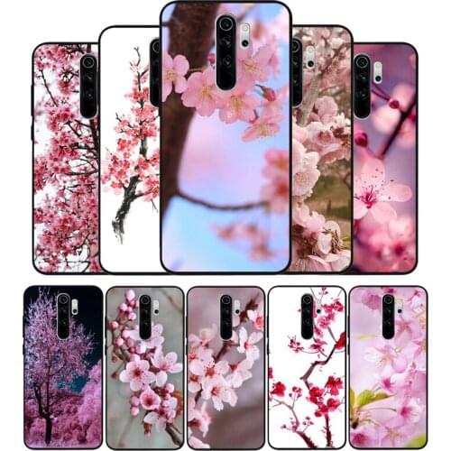 Cherry blossoms tree black Silicone Phone Case For Redmi note 9 8 7 Pro S 8T 7A Cover