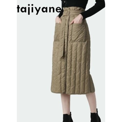 Long Winter 2021 Skirts Woman White Duck Down Skirt Oversize High Quality Womens Skirt Clothing Femme Jupes TN1465
