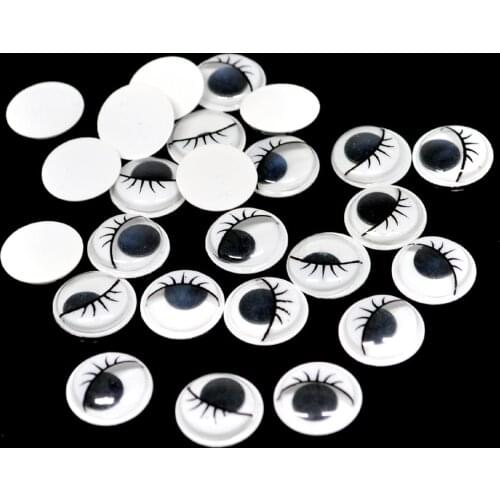 8/10/12/15mm 100pcs Moving Eyes Plastic Eyelash Eyes withou Self-adhesive for DIY doll accesscries Black