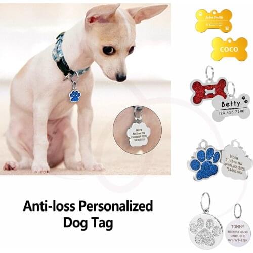 Personalized Dog Tag Address Tags for Dogs Id Tags Engraved Custom Dog Tag Dog Collar for Cats Dog Name Tag Pet Id Tag Collars