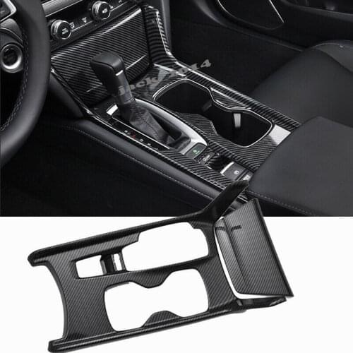 Carbon fiber style Gear Shift Box Panel Covers 2pcs For Honda Accord 10th 2018