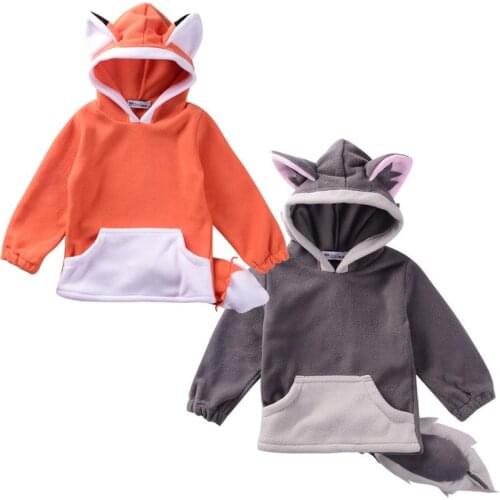 Baby boys girls Cosplay costumes Fox and wolf uniforms Hoodie sweater coat Halloween Carnival birthday gift Animal costumes