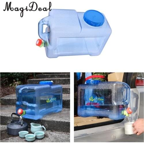 MagiDeal 12L Lightweight Portable Outdoor Camping Car Water Carrier Bucket Canister Storage Container with Handle & Water Tap