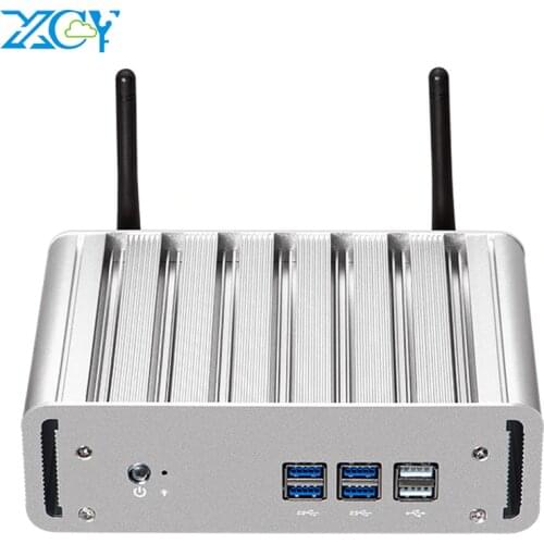 XCY Fanless Mini PC Intel Core i7-5500U i5-6260U i3-5005U Windows 10 HTPC HDMI VGA 300M WiFi Gigabit Ethernet Office Computers