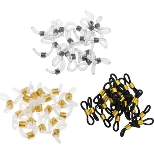 65 Pieces Mixed Lot Eyeglasses Spectacle Strap Holder Rubber Loop Ends Eyeglasses Chain Ends for Eyeglass Holders 20mm
