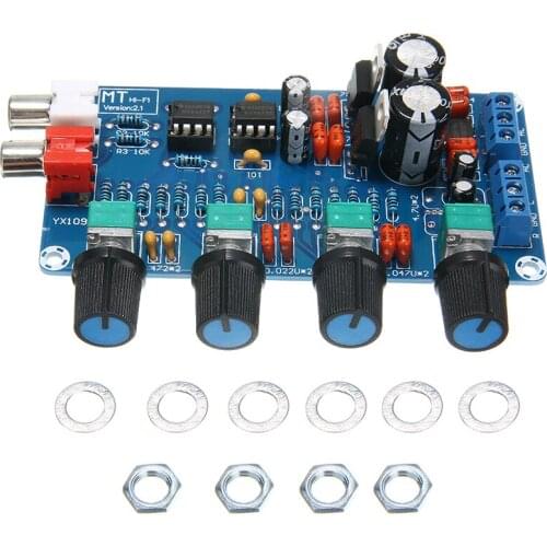Home HIFI Preamplifier Control Boards NE5532 Preamp Module Treble Midrange Bass Volume Tone EQ Finished Board AC Double 12-18V