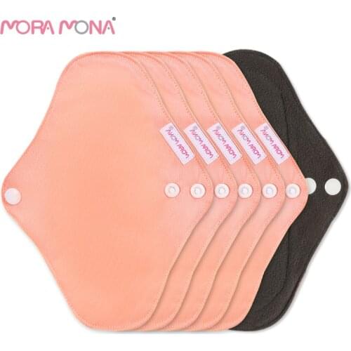 Mora Mona 5-Piece Small Washable Comfortable And Environmentally Friendly Bamboo Charcoal Menstrual Pad