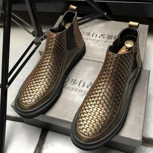 New high help Martin boots mens shoes Korean version all-match cool tide web celebrity mens shoes a12