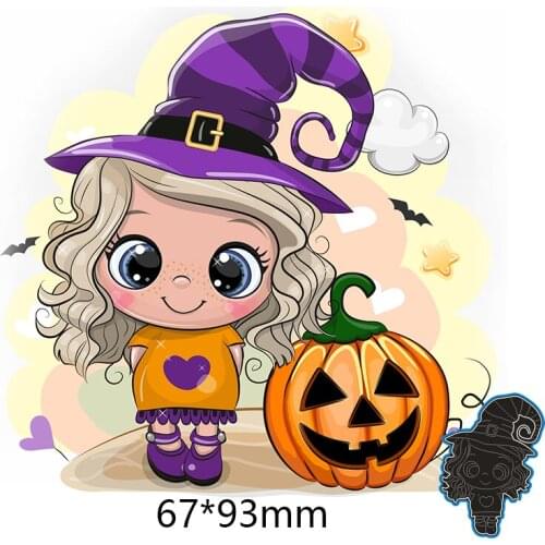 Halloween girl dress up pumpkin new Metal Cutting dies Stencils for DIY Scrapbooking Paper Cards Craft Making Craft Decoration