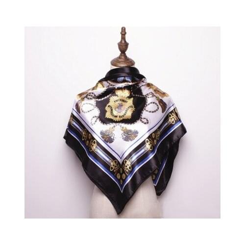 90*90cm New Rope Tassel Printed Scarf Womens All-match Large Square Shawl