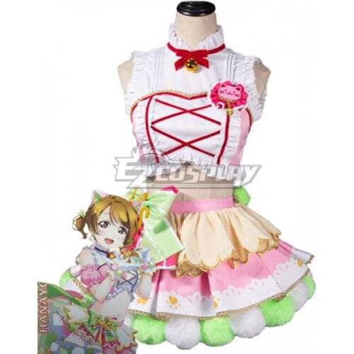 Love Live Hanayo Koizumi Cat Double Pony Tail Lovely Dress Maid Dress Girls Adult Halloween Party Dress Set Cosplay Costume E001