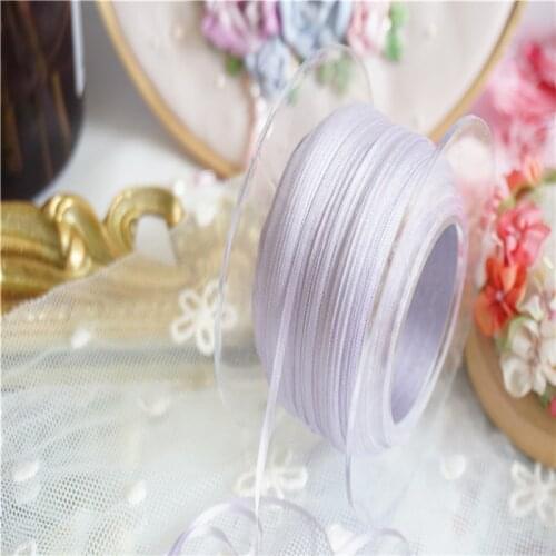 New color 2mm Solid colors of 100% pure silk embroidery ribbon thin taffeta high quality silk ribbon Anya Ribbon Handcraft