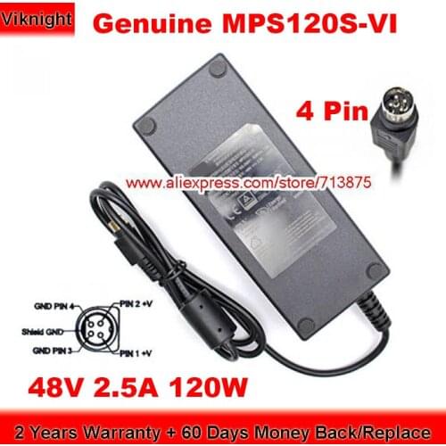 Genuine MPS120S-VI for CWT 48V 2.5A 120W Charger with Round with 4 Pin Plug Power Supply
