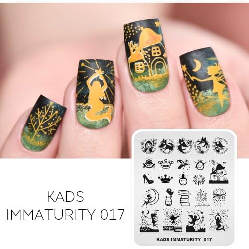 AriesLibra Fairy tale characters Nail Stamping Plate Image Stencil Plate for Nails Little Red Riding Hood Wolf Pattern Template