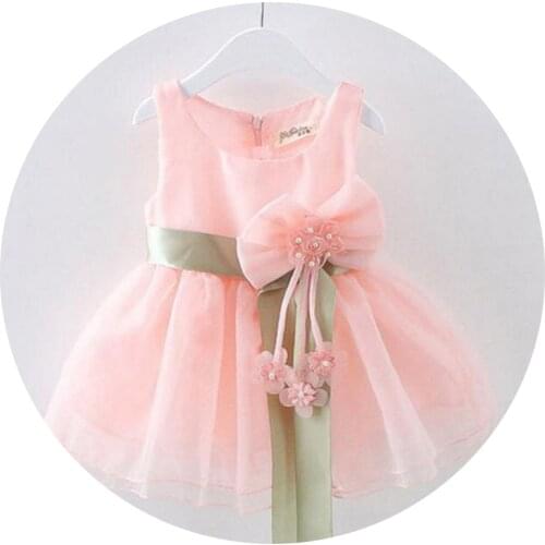 Baby girl dress Tulle Dress Summer Childrens baby girl clothes sleeveless Bow dress childrens clothing bebe for 0-3 Years Old