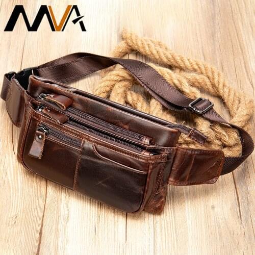MVA Waist Bag For Men Travel Waist Pack Belt Vintage Small Fanny Pack Male Casual Mens Belt Bags Shoulder Waist Bag Many Pocket