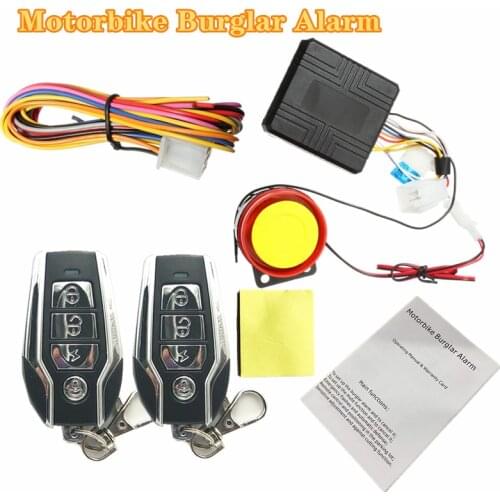 12V Motorcycle Theft Protection Remote Activation Motorbike Burglar Alarm Accessories With 4 Button Remote Control Key