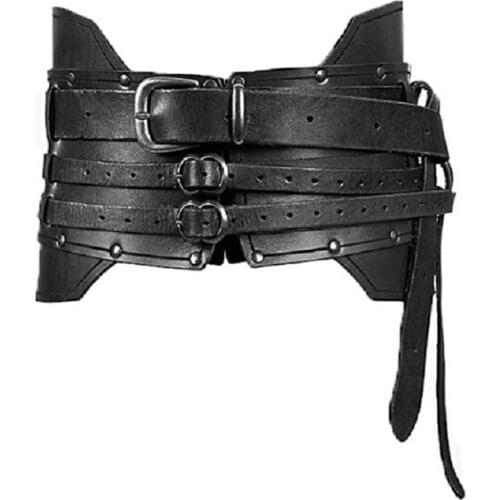 Medieval Metal Leather Head Carved Belt Costume Larp Accessory Men Women Viking Knight Cosplay WaistBand Buckle Straps For Adult