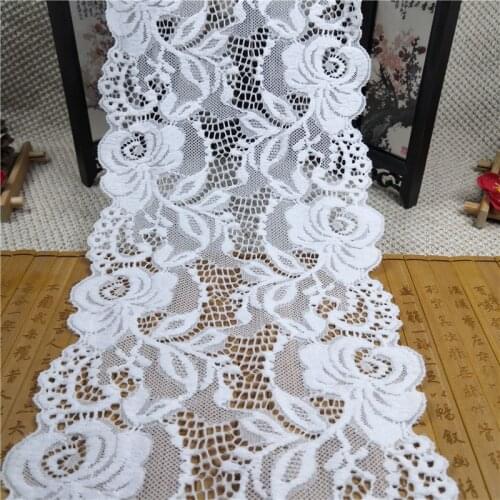 RR2007 15.8CM soft elastic lace accessories wide accessories DIY dress skirt lengthened decorative white skir