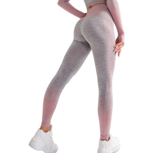SALSPOR Fitness Leggings Women High Waist Slim Fashion Gradient Legging Female Casual Workout Jeggings Push Up Leggins Feminine