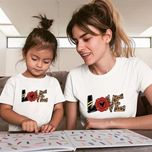 Family Matching Clothes Baby Girl Clothing Mommy and Me T-shirt Suits Mother and Daughter Funny Short Sleeve Summer Wear Tops