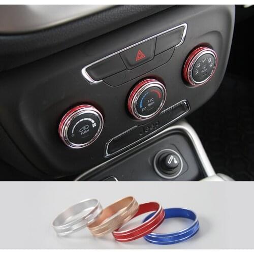 SHINEKA Car Interior Accessories Air Conditioner Swtich Button Decoration Ring Fit For Jeep Compass Manual Type 2017