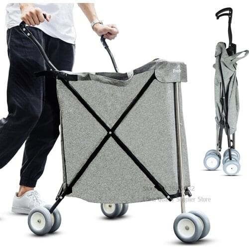 84L Large Outdoor Folded Shopping Cart with Oxford Cloth Bag Quality Foldable Multifunctional Pet Stroller Bearing 50kg