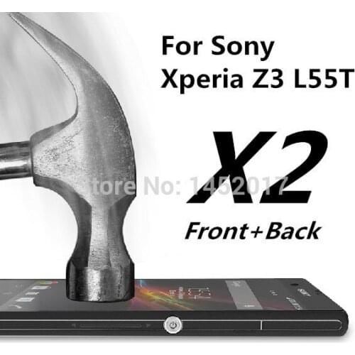 2pcs/lot*(Front+Back) Film Premium Tempered Glass Screen Protector For Sony Xperia Z3 Dual D6603 D6633 Anti-Explosion 9H 2.5D