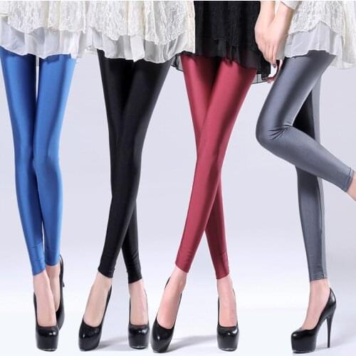 Fall 2020 Casual Jesns Woman Shiny Fitness Leggings Woman Leggins Spandex Soft Elasticity Jeggings Ladies Fashion Girl Pants