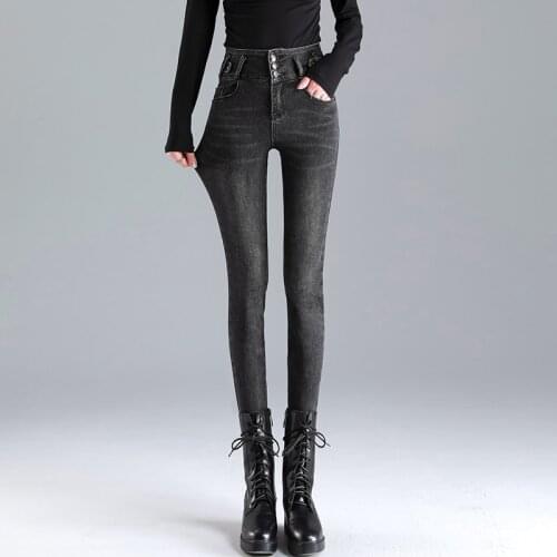 Women jeans Elasticity Autumn jeans Slim High waist Skinny jeans Pencil Pants jeans