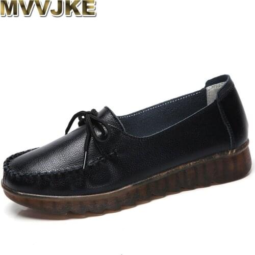 MVVJKE Women shoes white loafers for women casual nurse flat shoes light walking shoes genuine leather Zapatos Mujer sneakers