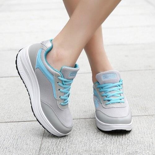 Womens Sneakers Platform Toning Wedge Light Weight Zapatillas High Quality Flats Shoes Women Walking Platform Plus Size Shoes
