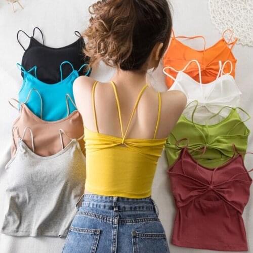 Women Sports Crop Tops Seamless Underwear Removable Padded Camisole Femme Female Tank Top Camis Sexy Lingerie Intimates X153