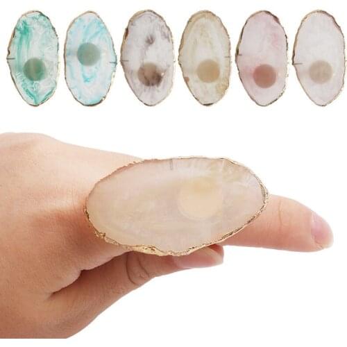 1pcs Eyelash Extension Glue Rings Acrylic Crystal Individual False Eyelash Glue Holder Nail Art Ring Palette Finger Ring Plate