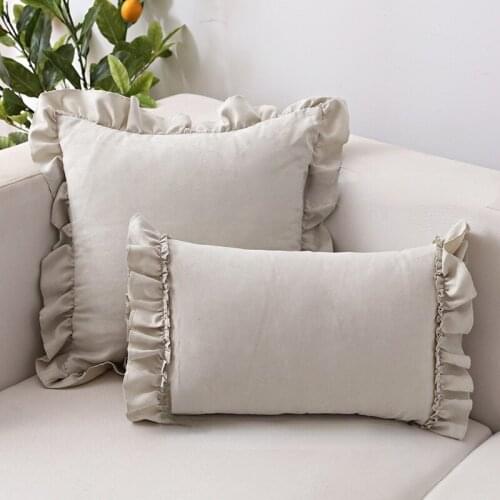 1 Piece Nordic Style Lotus Leaf Cushion Simplicity Solid Color Pillow Living Room Sofa Throw Pillows Office Back Seat Cushion