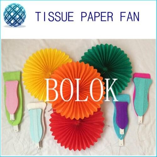 16 Inch(40cm) big size tissue Paper Fans 50pcs/lot Party Products Supplies for Kids