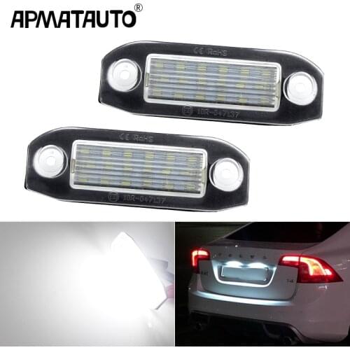 2Pcs Canbus Led License Plate Light For Volvo S80 Xc90 S40 V60 Xc60 S60 C70 V50 Xc70 V70 12v Bright White Number Lamp