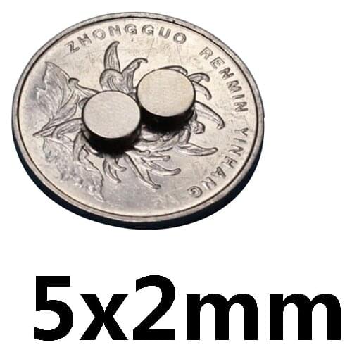20/50/100pcs 5x2 mm Rare Earth Magnets Diameter 5x2mm Small Round Magnets 5mmx2mm Fridge Permanent Neodymium Magnets 5*2mn