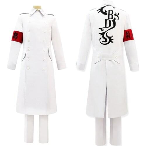Anime Tokyo Revengers Cosplay Costume White Color Bad Boy Full Set Uniform Unisex Fancy Ball Cosplay Outfits