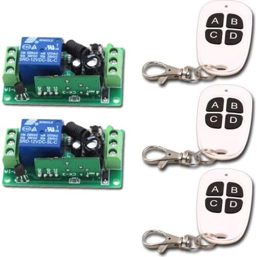 DC 9V Wireless Remote Control Switch RF Remote Controller System 24V 1CH 10A 12V Remote Switch Receiver Transmitter 315/433MHZ