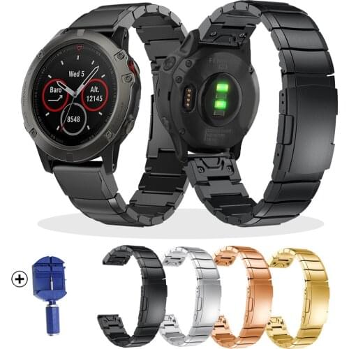 Stainless steel Watchband For Garmin Fenix 6S 6 6X Pro 5S 5 5X Plus 3HR 935 945 Band 20 22 26MM Watch Quick Release Wrist Strap