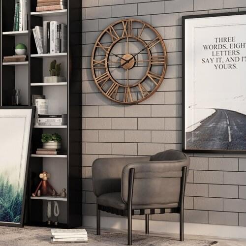 Industrial Retro Style Wall Clock Decoration Fashion Home Wall Clock Living Room Minimalist Luxury Creative Gold Iron Watches