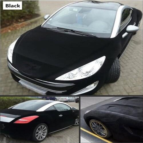 Sunice Black Suede Fabric Vinyl Car Motorcycle Wrap Film Car Styling Car Wrapping Vinyl Films Adhesive Stickers Decals