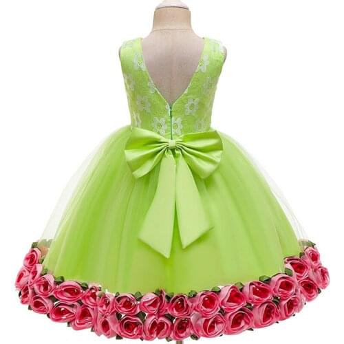 Christmas Europe United States summer childrens clothing girls rose princess dress kids place sweet party costumes baby dress