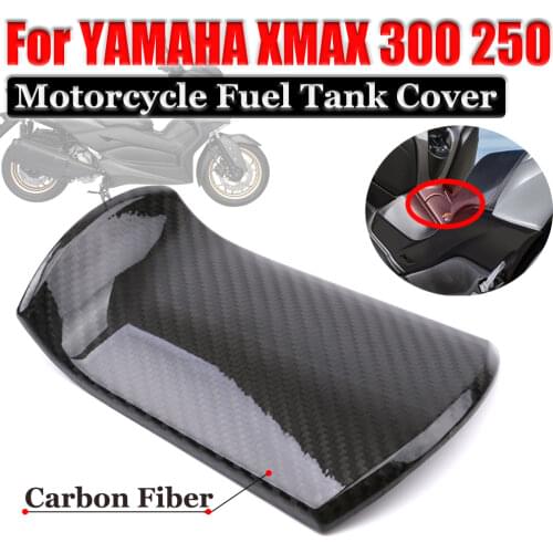 For YAMAHA XMAX300 XMAX250 X-MAX XMAX 300 250 Carbon Fiber Fuel Tank Cover Bright Black Patch Fuel Tank Cover Protection Sticker