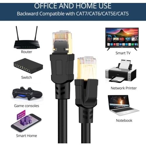 Cat8 Ethernet Cable RJ 45 Network Cable Lan RJ45 Patch Cord For PlayStation PS 4 Router Laptop Cat 8 Cable Ethernet